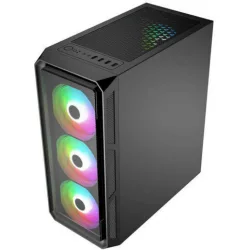 Supercase 19a Series Hermes Gaming Midi Tower Κουτί Υπολογιστή με Πλαϊνό Παράθυρο και RGB Φωτισμό Μαύρο