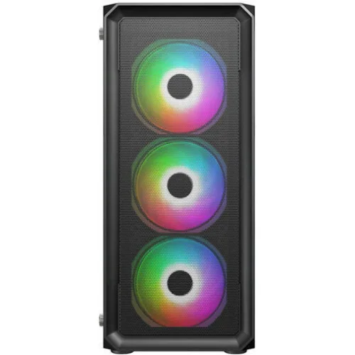 Supercase 19a Series Hermes Gaming Midi Tower Κουτί Υπολογιστή με Πλαϊνό Παράθυρο και RGB Φωτισμό Μαύρο