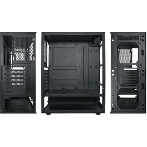 Supercase 19a Series Hermes Gaming Midi Tower Κουτί Υπολογιστή με Πλαϊνό Παράθυρο και RGB Φωτισμό Μαύρο