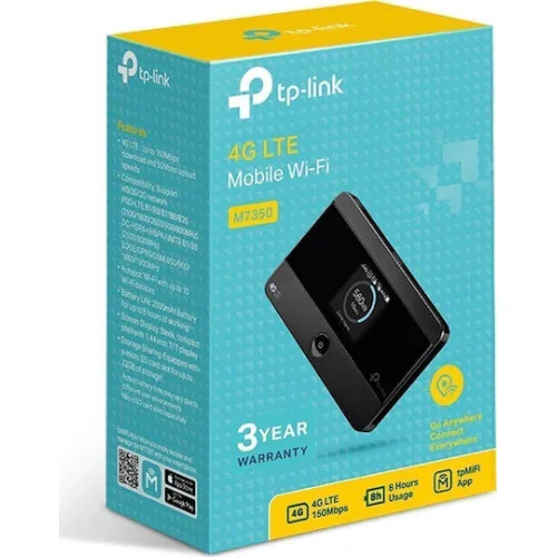 TP-LINK M7350 v8 Ασύρματο 4G Φορητό Hotspot Wi‑Fi 4 TP-LINK M7350 v8 Ασύρματο 4G Φορητό Hotspot Wi‑Fi 4