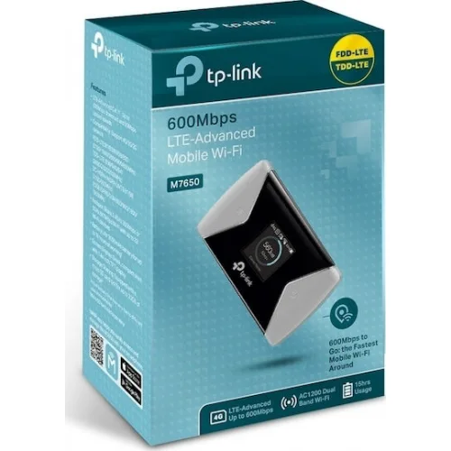 TP-LINK M7650 v1 Ασύρματο 4G Φορητό Hotspot Wi‑Fi 5 TP-LINK M7650 v1 Ασύρματο 4G Φορητό Hotspot Wi‑Fi 5