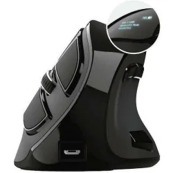 Trust Voxx Ασύρματο & Ενσύρματο Εργονομικό Bluetooth Vertical Ποντίκι Μαύρο