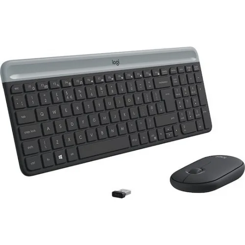 Logitech MK470 Ασύρματο Σετ Πληκτρολόγιο & Ποντίκι Αγγλικό US Γκρι