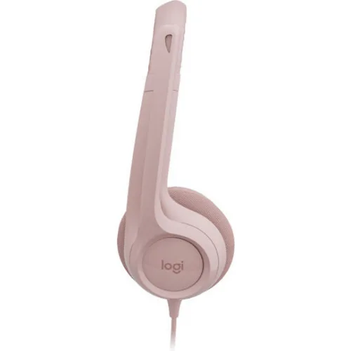 Logitech H390 On Ear Multimedia Ακουστικά με μικροφωνο και σύνδεση USB-A σε Ροζ χρώμα