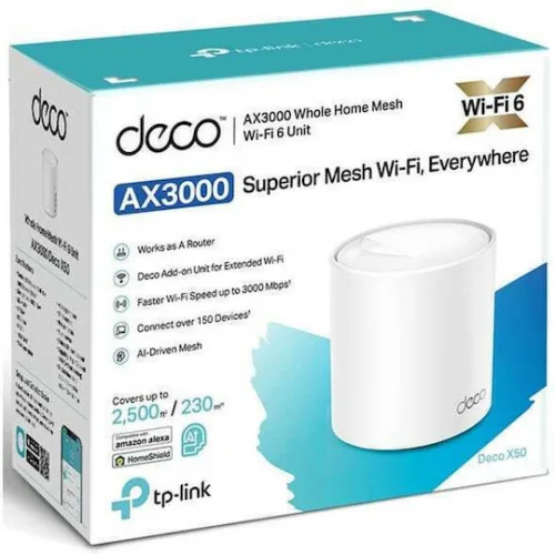 TP-LINK Deco X50 v1 WiFi Mesh Network Access Point Wi‑Fi 6 Dual Band (2.4 & 5GHz)