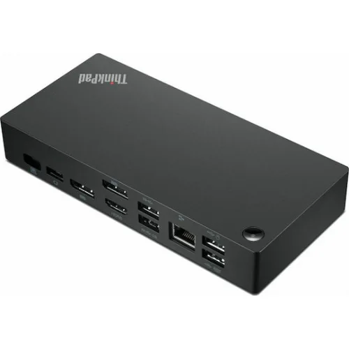 Lenovo ThinkPad Universal 90W USB-C Docking Station με HDMI/DisplayPort 4K PD Ethernet και συνδεση 3 Οθονών Μαύρο