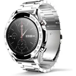 HiFuture FutureGo Pro Stainless Steel 46mm Αδιάβροχο Smartwatch με Παλμογράφο (Ασημί)