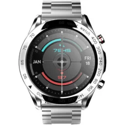 HiFuture FutureGo Pro Stainless Steel 46mm Αδιάβροχο Smartwatch με Παλμογράφο (Ασημί)