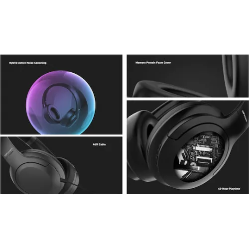 HiFuture Future Tour Ασύρματα / Ενσύρματα Over Ear Ακουστικά με 40 ώρες Λειτουργίας Μαύρα HiFuture Future Tour Ασύρματα / Ενσύρματα Over Ear Ακουστικά με 40 ώρες Λειτουργίας Μαύρα