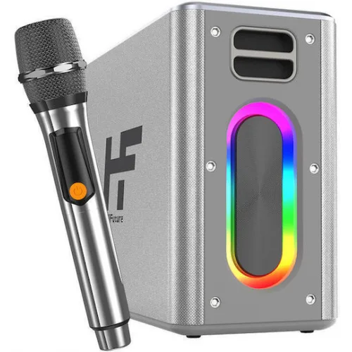 HiFuture Ηχείο με λειτουργία Karaoke Bt Speaker Musicbox σε Ασημί Χρώμα