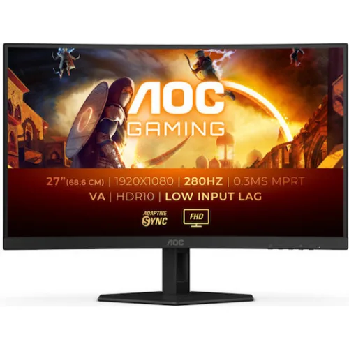 AOC C27G4ZXE VA HDR Curved Monitor 27" FHD 1920x1080 280Hz με Χρόνο Απόκρισης 1ms GTG