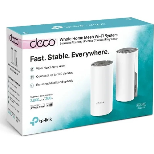 TP-LINK Deco E4 v1 WiFi Mesh Network Access Point Wi‑Fi 5 Dual Band (2.4 & 5GHz) σε Διπλό Kit