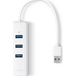 TP-LINK UE330 v2 USB 3.0 Hub 3 Θυρών με σύνδεση USB-A / Ethernet Λευκό