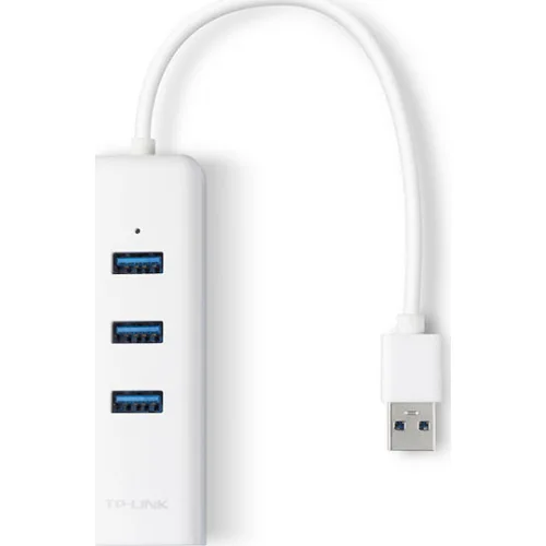 TP-LINK UE330 v2 USB 3.0 Hub 3 Θυρών με σύνδεση USB-A / Ethernet Λευκό