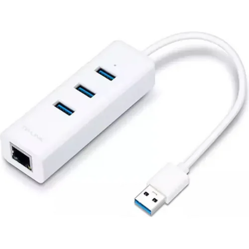 TP-LINK UE330 v2 USB 3.0 Hub 3 Θυρών με σύνδεση USB-A / Ethernet Λευκό