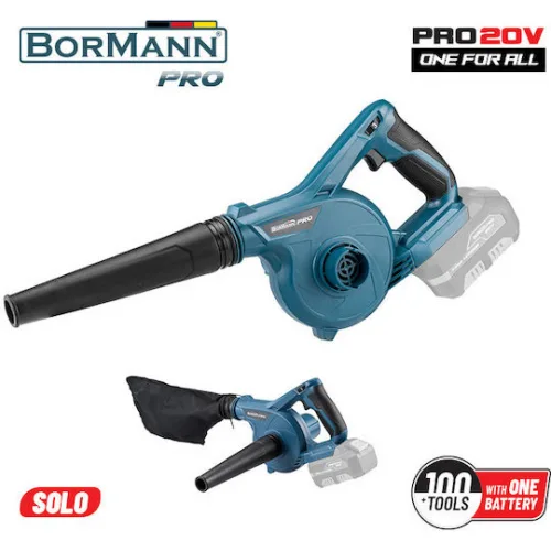Bormann Pro BBP3700 Φυσητήρας / Απορροφητήρας Χειρός Μπαταρίας 20V Solo με Ρύθμιση Έντασης & Μέγιστη Ταχύτητα Αέρα 270km/h