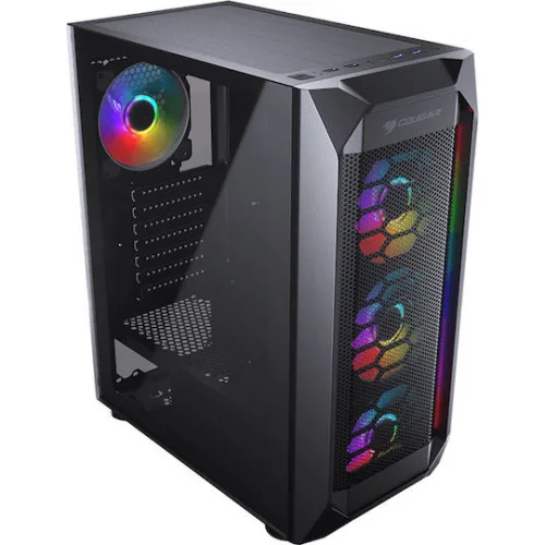 Cougar MX410 Mesh-G RGB Gaming Midi Tower Κουτί Υπολογιστή με Πλαϊνό Παράθυρο Μαύρο