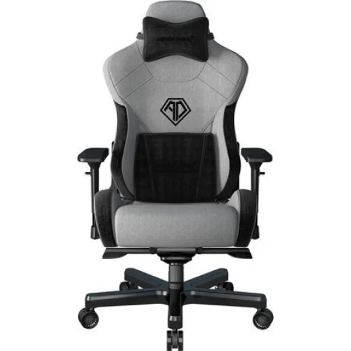 Anda Seat AD12XLLA T-Pro II Υφασμάτινη Καρέκλα Gaming με Ρυθμιζόμενα Μπράτσα Μαυρο/Γκρι