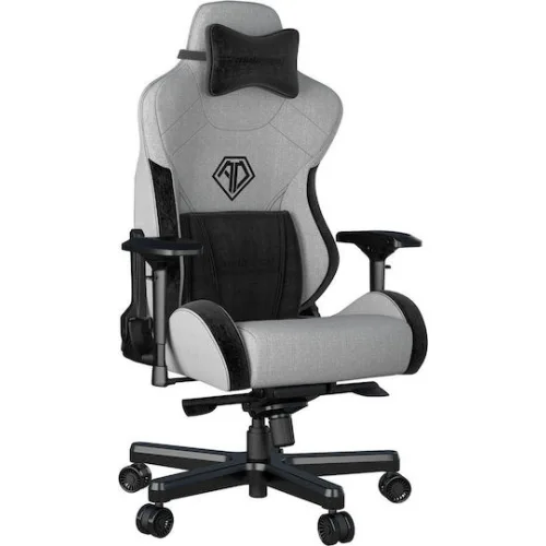 Anda Seat AD12XLLA T-Pro II Υφασμάτινη Καρέκλα Gaming με Ρυθμιζόμενα Μπράτσα Μαυρο/Γκρι