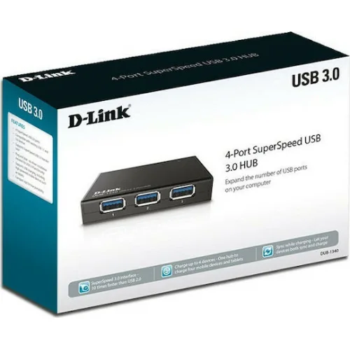 D-Link USB 3.0 Hub 4 Θυρών με σύνδεση USB-A και Εξωτερική Παροχή Ρεύματος D-Link USB 3.0 Hub 4 Θυρών με σύνδεση USB-A και Εξωτερική Παροχή Ρεύματος
