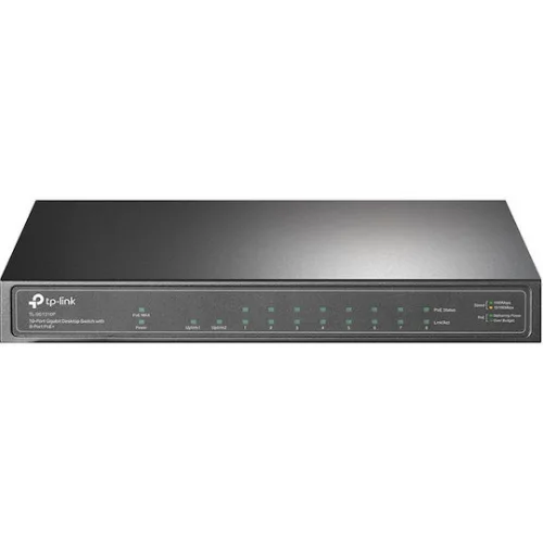 TP-LINK TL-SG1210P v4 Unmanaged L2 PoE+ Switch με 9 Θύρες Gigabit (1Gbps) Ethernet και 1 SFP Θύρα