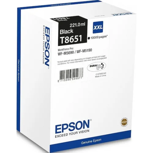Epson T8651XXL Γνήσιο Μελάνι Εκτυπωτή InkJet Μαύρο (C13T865140)