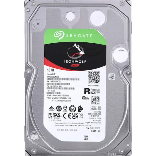 Seagate Ironwolf 10TB HDD Σκληρός Δίσκος 3.5" SATA III 7200rpm με 256MB Cache για NAS Seagate Ironwolf 10TB HDD Σκληρός Δίσκος 3.5" SATA III 7200rpm με 256MB Cache για NAS