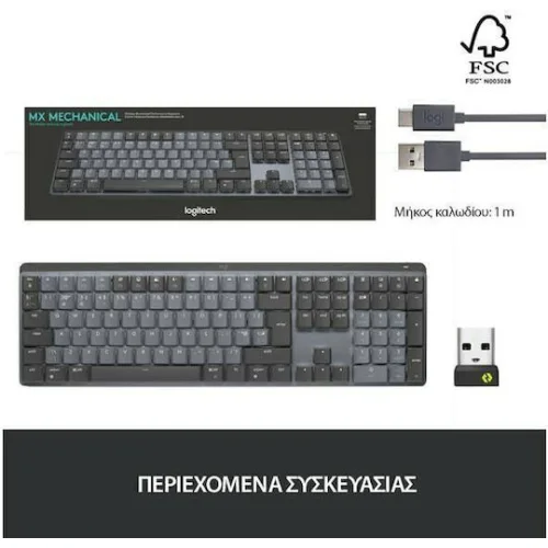 Logitech MX Mechanical Tactile Ασύρματο Bluetooth Πληκτρολόγιο Αγγλικό US