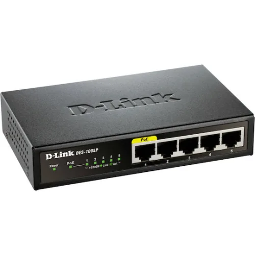 D-Link DGS-1005P Unmanaged L2 PoE+ Switch με 5 Θύρες Gigabit (1Gbps) Ethernet
