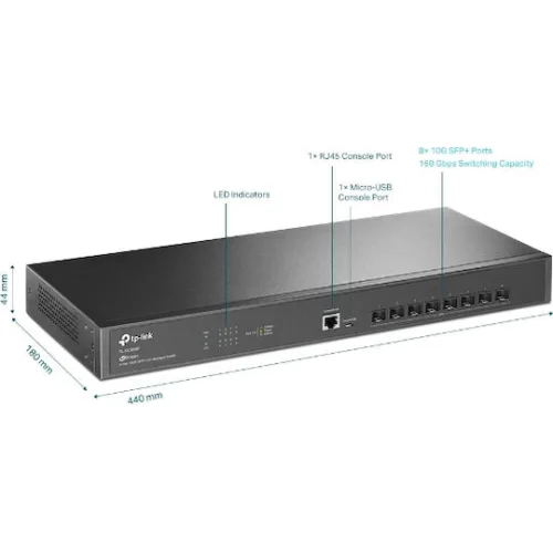 TP-LINK Switch TL-SX3008F 8-Port 10GE SFP+ L2+ Managed
