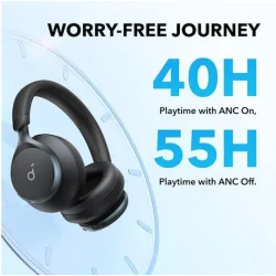 Anker Space One Ασύρματα / Ενσύρματα Over Ear Ακουστικά με 55 ώρες Λειτουργίας Μαύρα