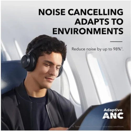 Anker Space One Ασύρματα / Ενσύρματα Over Ear Ακουστικά με 55 ώρες Λειτουργίας Μαύρα