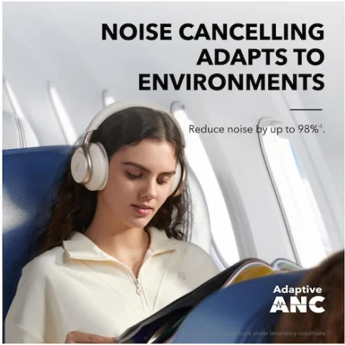 Anker Space One Ασύρματα / Ενσύρματα Over Ear Ακουστικά με 55 ώρες Λειτουργίας Λευκά