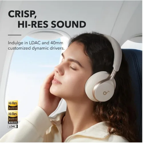Anker Space One Ασύρματα / Ενσύρματα Over Ear Ακουστικά με 55 ώρες Λειτουργίας Λευκά
