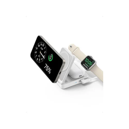 Anker Φορτιστής Magsafe 15W Λευκός (MagGo 3-in-1 Foldable)