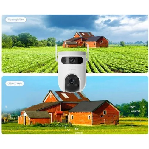 Ezviz CS-H9c IP Dual Κάμερα Παρακολούθησης Wi-Fi 3+3MP Αδιάβροχη με Αμφίδρομη Επικοινωνία και Φακό 2.8mm