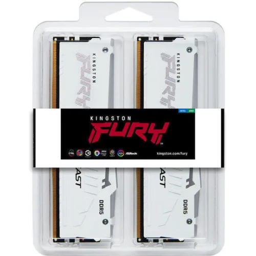Kingston FURY Beast RGB DDR5 32GB RAM με 2x16GB Modules και Ταχύτητα 6000 για Desktop