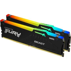 Kingston Fury Beast RGB DDR5 64GB RAM με 2x32GB Modules και Ταχύτητα 6400 για Desktop