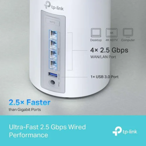 TP-LINK Deco BE65 BE9300 v1 WiFi Mesh Network Access Point Wi‑Fi 7 Tri Band (2.4 & 5 & 6GHz)