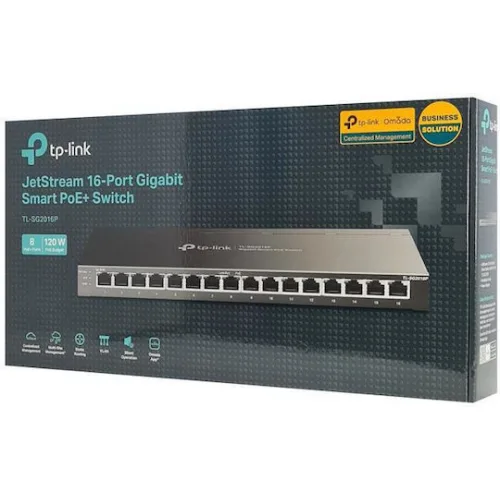 TP-LINK TL-SG2016P v1 Managed L2 PoE+ Switch με 16 Θύρες Ethernet