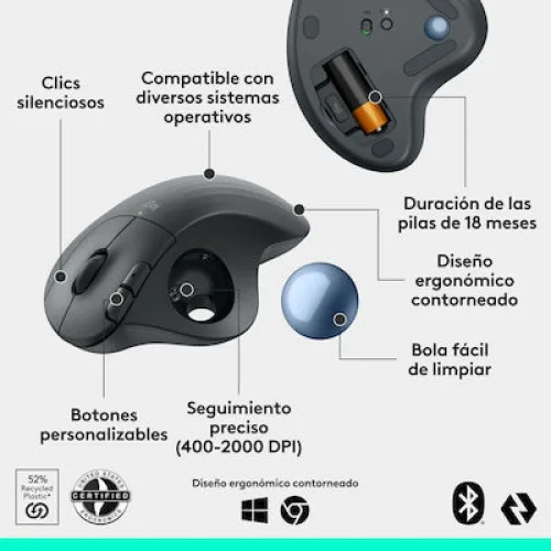 LOGITECH Mouse Wireless M575s ERGO Trackball