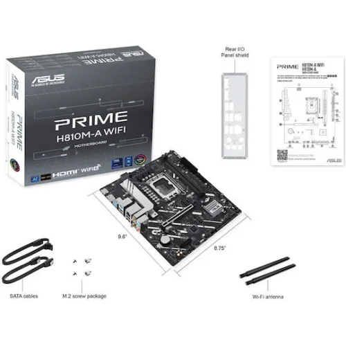 ASUS MOTHERBOARD PRIME H810M-A WIFI, DDR5, 1851, MATX