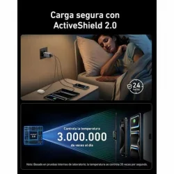 Anker Φορτιστής Χωρίς Καλώδιο GaN με Θύρα USB-A και 2 Θύρες USB-C 100W Power Delivery Μαύρος (Prime)