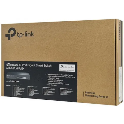 TP-LINK TL-SG2210MP v4 Managed L2 PoE+ Switch με 8 Θύρες Ethernet και 2 SFP Θύρες