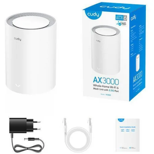 Cudy M3000 v1 WiFi Mesh Network Access Point Wi‑Fi 6 Dual Band (2.4 & 5GHz) Μαύρο