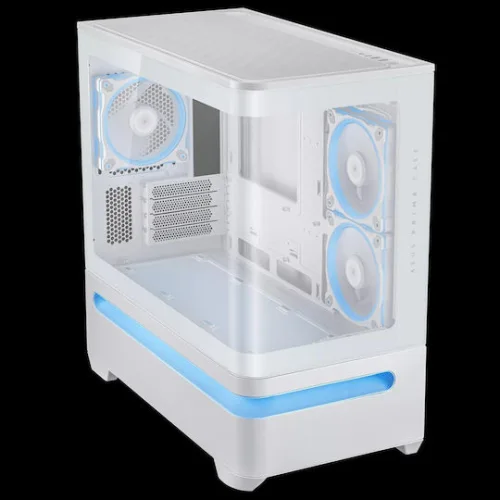 Asus Prime AP202 Gaming Mini Tower Κουτί Υπολογιστή με Πλαϊνό Παράθυρο και ARGB Φωτισμό Λευκό