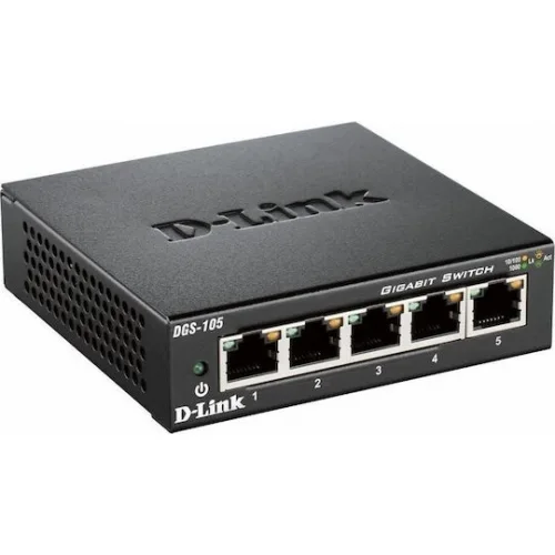 D-Link DGS-105 Unmanaged L2 Switch με 5 Θύρες Gigabit (1Gbps) Ethernet D-Link DGS-105 Unmanaged L2 Switch με 5 Θύρες Gigabit (1Gbps) Ethernet