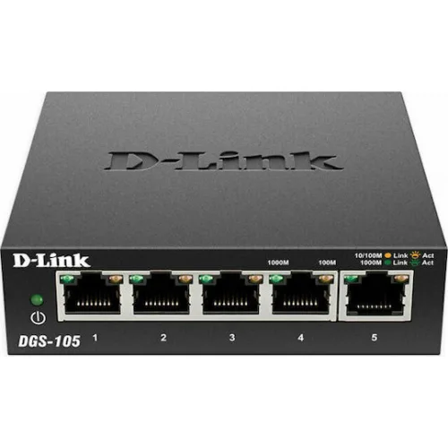 D-Link DGS-105 Unmanaged L2 Switch με 5 Θύρες Gigabit (1Gbps) Ethernet D-Link DGS-105 Unmanaged L2 Switch με 5 Θύρες Gigabit (1Gbps) Ethernet