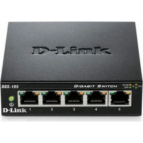 D-Link DGS-105 Unmanaged L2 Switch με 5 Θύρες Gigabit (1Gbps) Ethernet D-Link DGS-105 Unmanaged L2 Switch με 5 Θύρες Gigabit (1Gbps) Ethernet