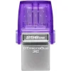 Kingston DataTraveler MicroDuo 3C 256GB USB 3.2 Stick με σύνδεση USB-A & USB-C Μωβ